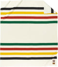 Pendleton National Park Blanket King 108 x 90 - 100% Wool Soft and Durable Throw for Home &amp Outdoor Adventures Iconic Park Stripes Collectible Keepsake - Glacier
