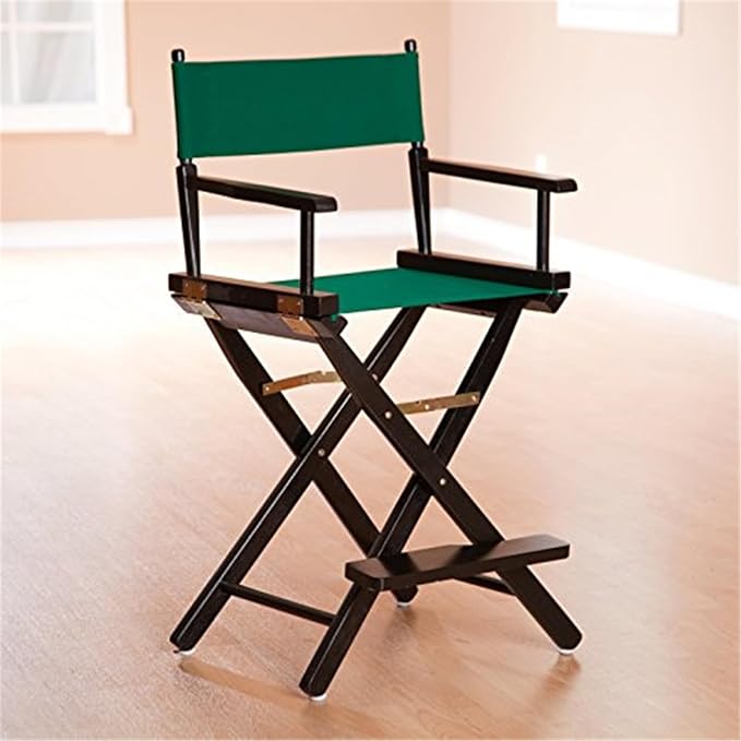 Director's Chair with Built-in Armrests and Foldable Design for Easy Storage Lightweight Durable Frame Perfect for Indoor or Outdoor Seating Hunter Green Canvas/24 in Black Frame