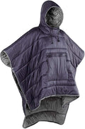 Gaorui Winter Poncho Coat Outdoor Camping Warmth Small Quilt Blanket Water-resisitant Sleeping Bag Cloak Cape with Hat for Adult (Purple)