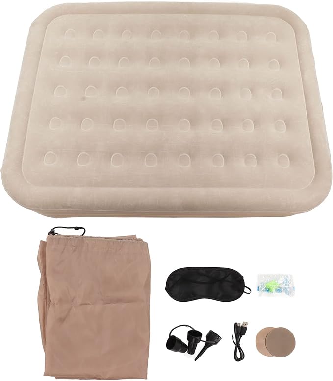 aqxreight Double High Mattress Inflatable Bed with Built in Pump Cushion Bed Outdoor Camping Tent Mattress 197x150x40cm