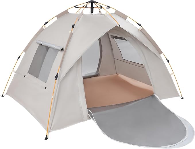 2-3 Person Camping Tent Instant Pop Up Tent with Rolled-Up Windows and Mesh Deisgn Waterproof Oxford Cloth 6.56FT×4.92FT×4.43FT Tents for Camping Traveling Sleepovers