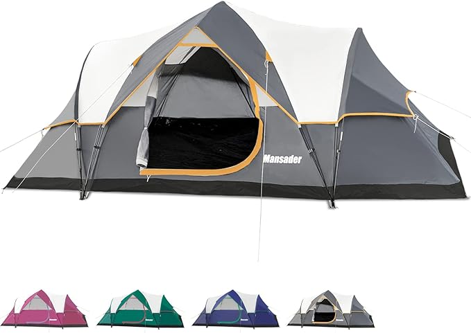 6 Person Family Camping TentWaterproof Windproof with Top RainflyEasy Set UpPop Up Tent for Outdoor Camping Hiking Trave