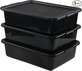 3 Pack 13 L Food Service Bus Tubs with Lids Commercial Utility Bus Box Black