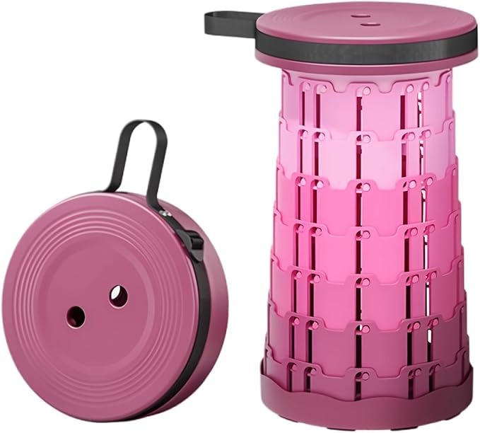 Ultra-Lightweight Collapsible Stool - Portable Folding Seat for Camping Hiking Travel &amp Outdoor Activities (Gradient Purple)
