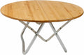 Bamboo Round Folding Table - Portable Low Camping Table for Indoor &amp Outdoor Picnic Barbecue Beach Party Half-Fold Design