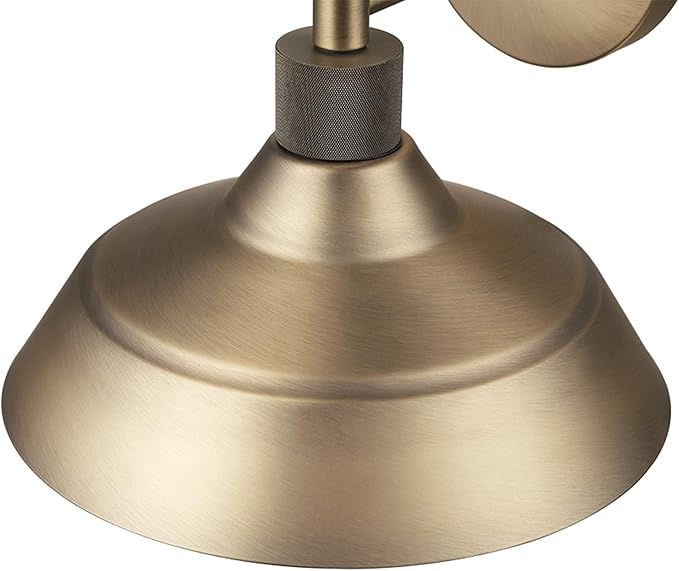GLOBE Electric 44841 Sutton Outdoor Wall Sconce Matte Brass Light Fixture Front Porch Light or Outdoor Barn Light Exterior Light Fixture Textured Socket Detail Modern Farmhouse Porch Lights 9''