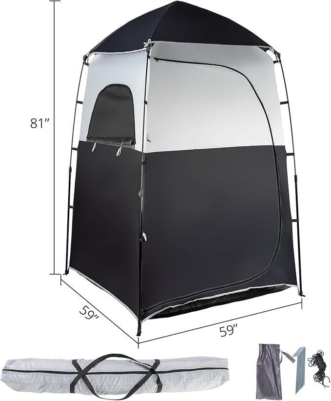 VINGLI 6.8FT Shower Tent Large Instant Pop Up Shelter with Mesh Floor &amp Carrying Bag Privacy Changing Room Tent for Toilet Camping Dressing Lightweight &amp Sturdy Easy Set Up