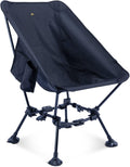 iClimb Two-Heights Light Compact Comfortable Camping Folding Beach Chair with Anti-Sinking Large Feet and Carry Bag