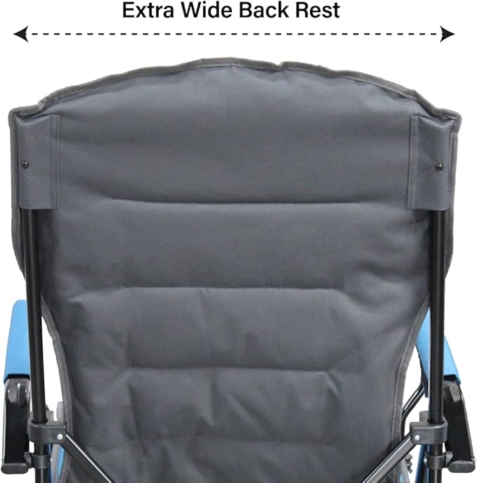 Caravan Sports High Back Deluxe Padded Folding Chair with Extra Wide Backrest Padded Seat Armrests &amp Cup Holder Portable Outdoor Camping Chair with Carry Bag for Sports Tailgating &amp Travel