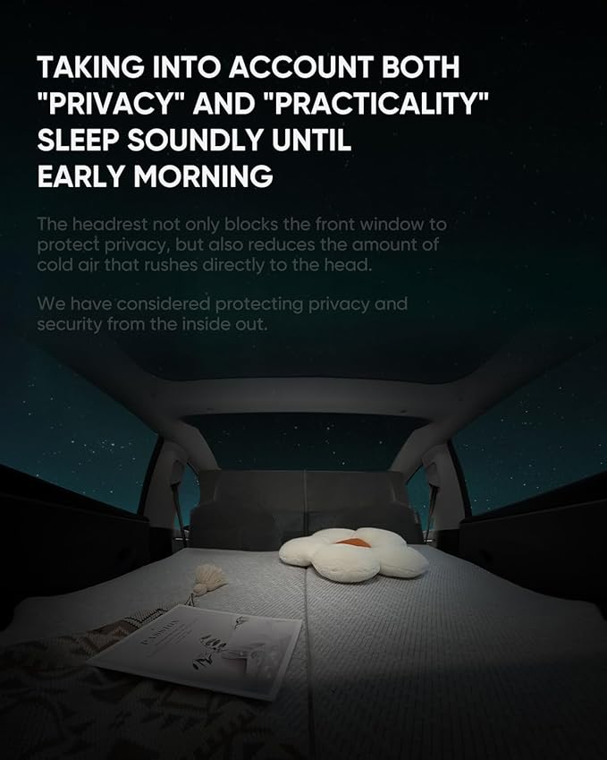 Tesla Model 3 Camping Mattress | Foldable Memory Foam Car Bed Custom-Fit for Tesla Trunk Sleep Pad Non-Slip Dual-Mode Design Skin-Friendly Cover Ideal for Road Trips &amp Car Camping