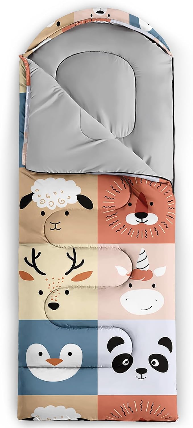 Kids Sleeping Bag for Boys GirlsBlue Ripples Print-Lightweight Warm Portable Outdoor Indoor-Waterproof Cold Weather Resistant Sleeping Bag for Camping Hiking