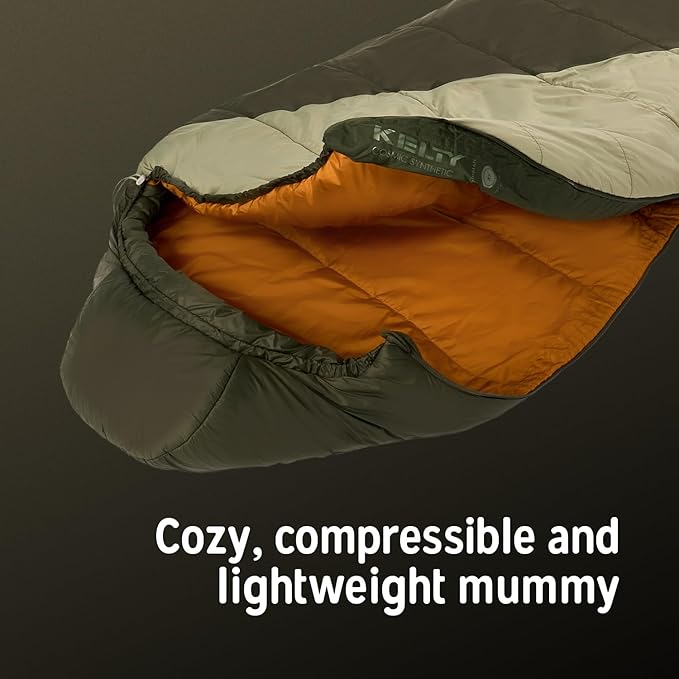 Kelty Cosmic Synthetic Fill 40 Degree Backpacking Sleeping Bag with Compression Straps Compact and Lightweight 2022