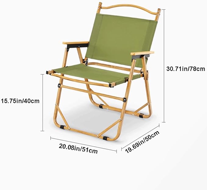 Aluminum Black Practical Outdoor Camping Folding Chair Portable Oxford Cloth Beach Chair Beech Wood Armrests for Parks Backpacking Yard Load Capacity 350 Lbs