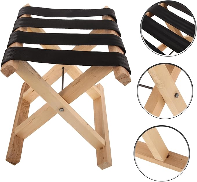 STOBAZA Small Folding Stool Multi-Purpose Portable Chair for Camping Picnic Beach Sturdy