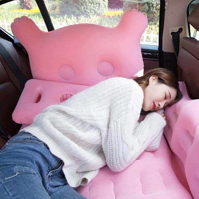 TXGJWRA Bed for Car Inflatable Car Air Mattress Camping Bed Back Seat Mattress Inflatable Mattress Air Bed for Car Universal SUV Extended Air Couch with Air PillowsBlack(Color)