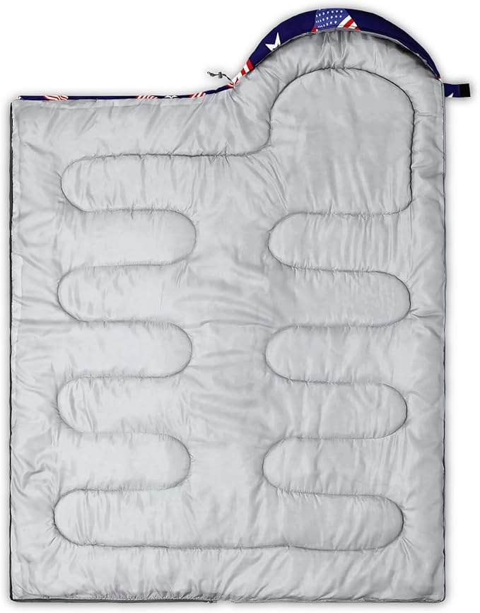 US Flag Sleeping BagAmerican Flag and Stars Camping Bag for Adults KidsStars Stripes Lightweight Warm Portable Outdoor Indoor-Waterproof Cold Weather Resistant for Camping Hiking Travelling