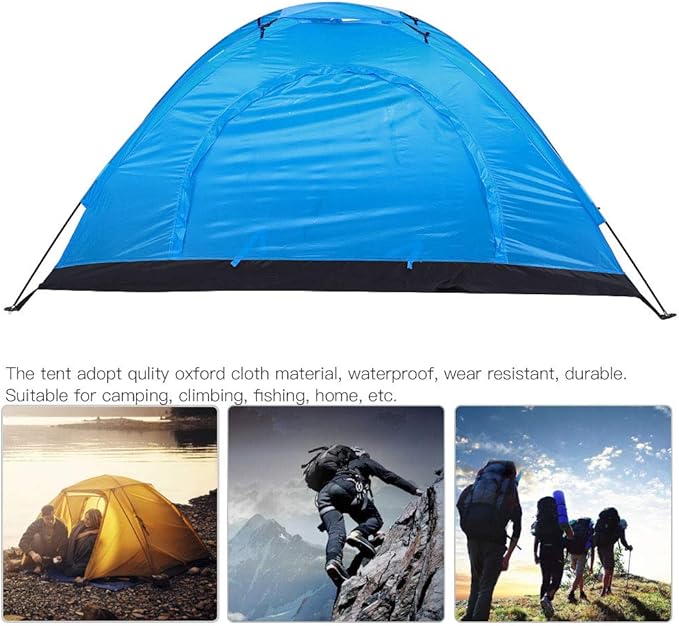 Lightweight Portable Camping Fishing Climbing TentCamping Tentfor Hiking and Outdoor for All Seasons (Blue)
