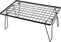 Portable Folding Table with Storage Rack for Outdoor Patio Hiking Barbecue Picnic Multifunctional Campfire Grill Desk