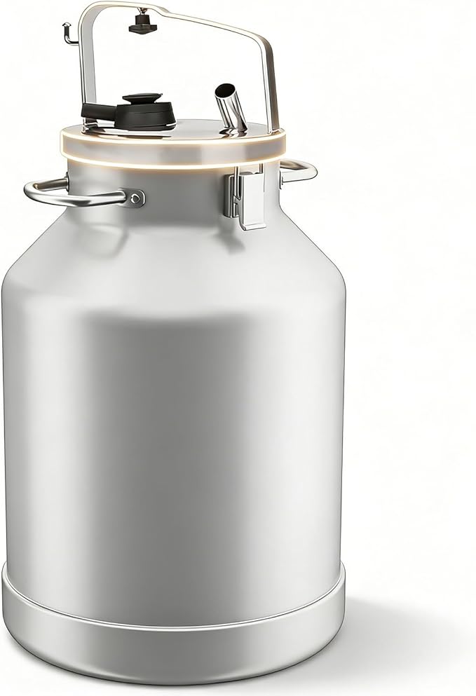 Stainless Steel Milk Bucket Pail Cover Lid with Gasket Plug Seat 8.07 Inch Durable Replacement - Non - Eco - Friendly Finish Easy to Use for Dairy and Home