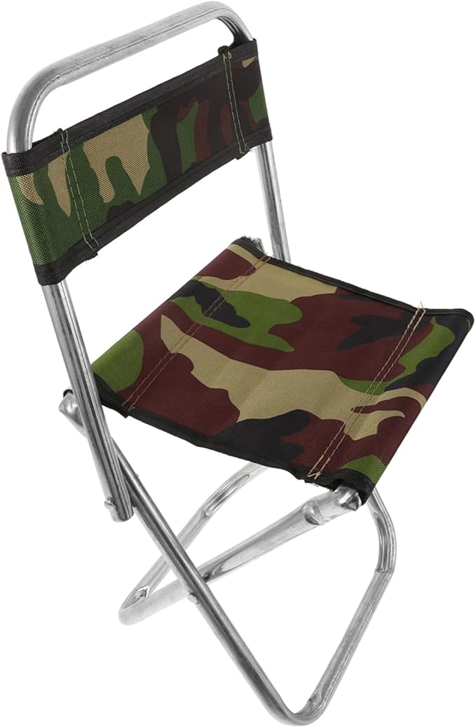 Portable Folding Chair Backrest Large Size Heavy-Duty Metal for Outdoor Fishing Camping and Hiking Lightweight and Easy to Carry Random Color