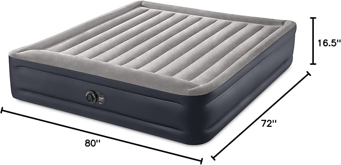 Intex King Air Mattress Dura-Beam Plus 16.5 Inflatable Bed with Built-in Pump