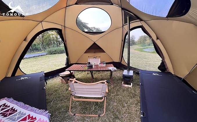TOMOUNT Dome Hot Tent with Stove Jack 4 Person Backpacking Tent for 4 Season Waterproof Glamping Hiking