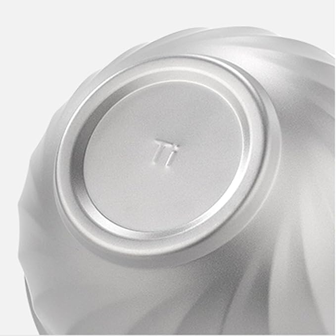 500ml Titanium Double Wall Bowl Ultralight Unbreakable Camping Tableware for Outdoor Hiking Picnic Backpacking Dishwasher Safe (Yulan Bowl)