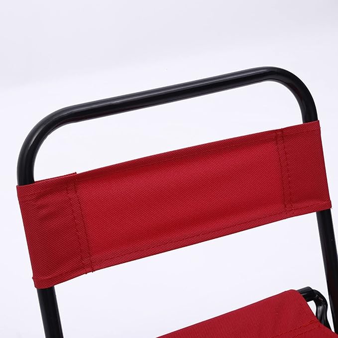 Folding Fishing Chair Portable Foldable Leisure Back Chair with Bag for Outdoor Camping Fishing Hiking Backpacking (Red)