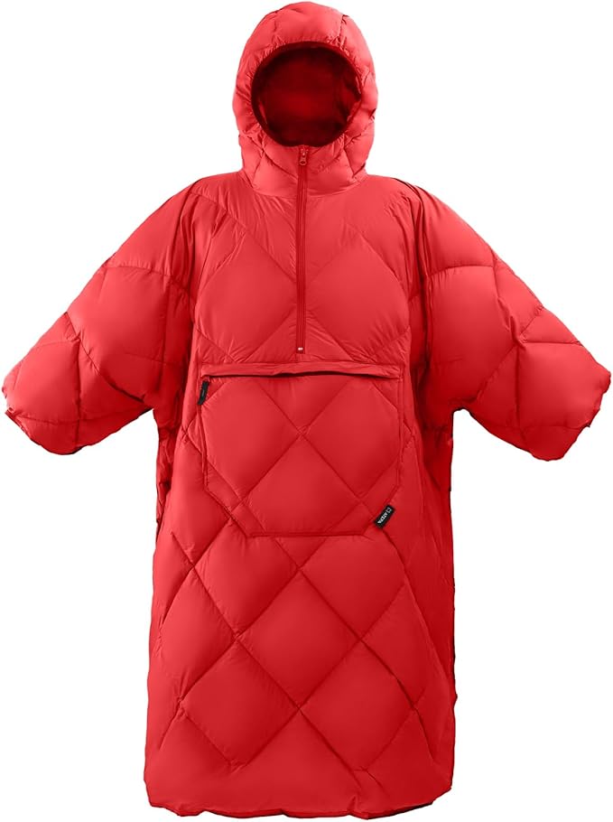 ATEPA Wearable Sleeping Bag Recycled Warm Winter Camping Blanket Wearable Poncho for Outdoor Stadium Sports Women Men