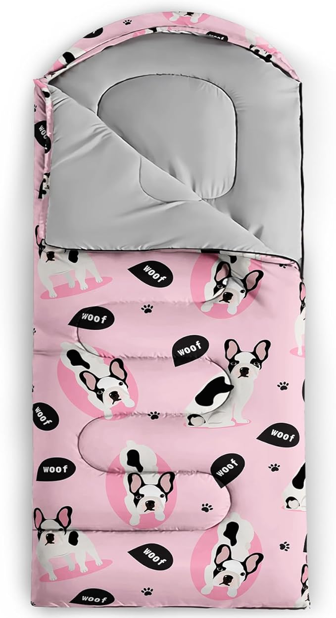 AILONEN Cartoon Camping Sleeping Bag for Boys Girls AdultsLightweight &amp Waterproof3 Season Warm &amp Cold WeatherPortablePrinted Sleeping BagTravelingCampingHiking