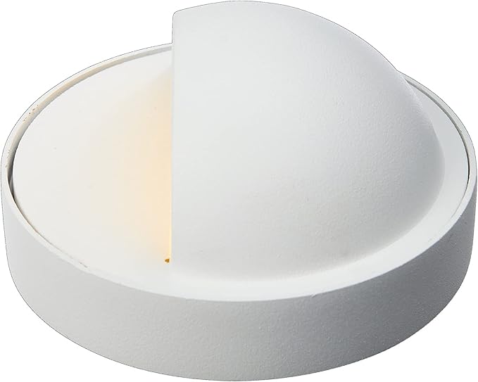 VOLT Cast Brass 12V Deck Light (White) with 3W 2700K Warm White G4 LED Bulb for Low Voltage Landscape Lighting on Outdoor Patio Railing Step Fence &amp Dock