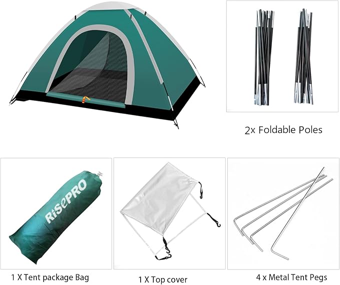 Portable Camping Tent 2 Person Lightweight Waterproof Windproof UV Protection for Outdoor US