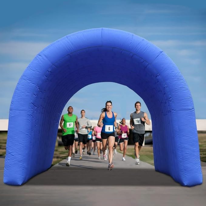 SAYOK 16.7FT Inflatable Tunnel Sport Tunnel Entrance Inflatable Football Tunnel Tent with Blower for Event Exhibition Promotion(Blue 16.7ft x 9.84ft x 9.19ft)