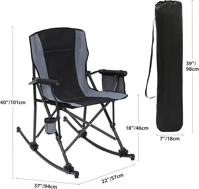 REDCAMP Oversized Folding Camping Chair for Adults Heavy Duty 250/300/330lb Sturdy Steel Frame Outdoor Camp Chairs Portable Lawn Chair with High Back and Cup Holder