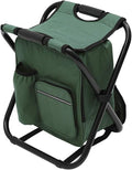 Backpack Chair for Adults Portable Camping Hunting Fishing Backpack and Seat Combo Foldable Chair Bag with Cooler Bag Waterproof Fishing Stool Collapsible Chair Storage Bag with Portable Belt