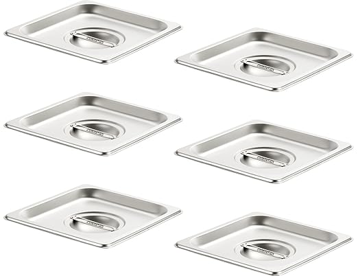 CURTA 6-Pack 1/6 Size Steam Table Pan Lid with Handle NSF Hotel &amp Catering Food Cover