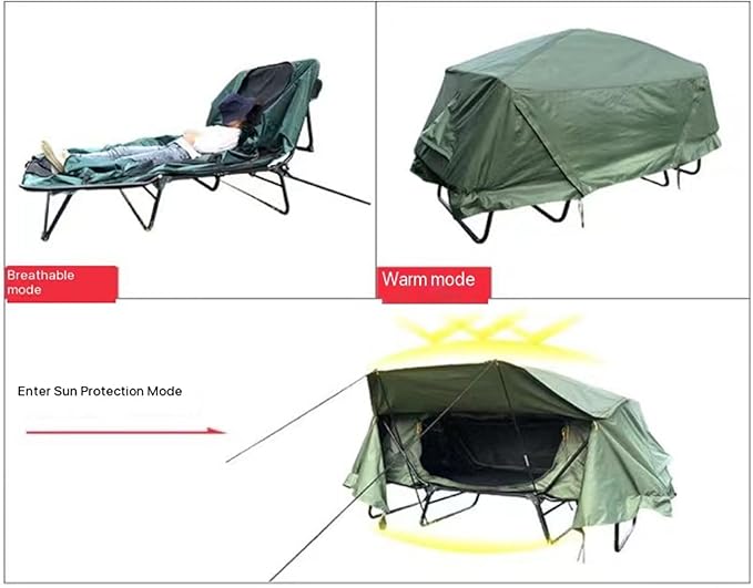 Off-The-Ground Tent Outdoor Camping Double-Layer Anti-Storm Camping Car Fishing Portable Speed Open Single Double Camping Bed Tent