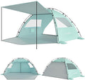 Elegear CumbreX™ Beach Tent Sun Shelter with Canopy 4-5 Person Pop Up Beach Tent Easy Setup UPF 50+ UV Protection Portable Lightweight Double Silver Coating Cabana Sun Shade Shelter - Green