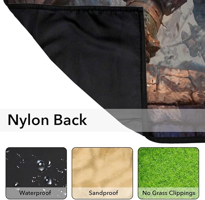 LOGOVISION Dungeons and Dragons Blanket 50x60 2024 Fighter Picnic Outdoor Foldable Blanket for Picnic Beach Camping Park Tailgate
