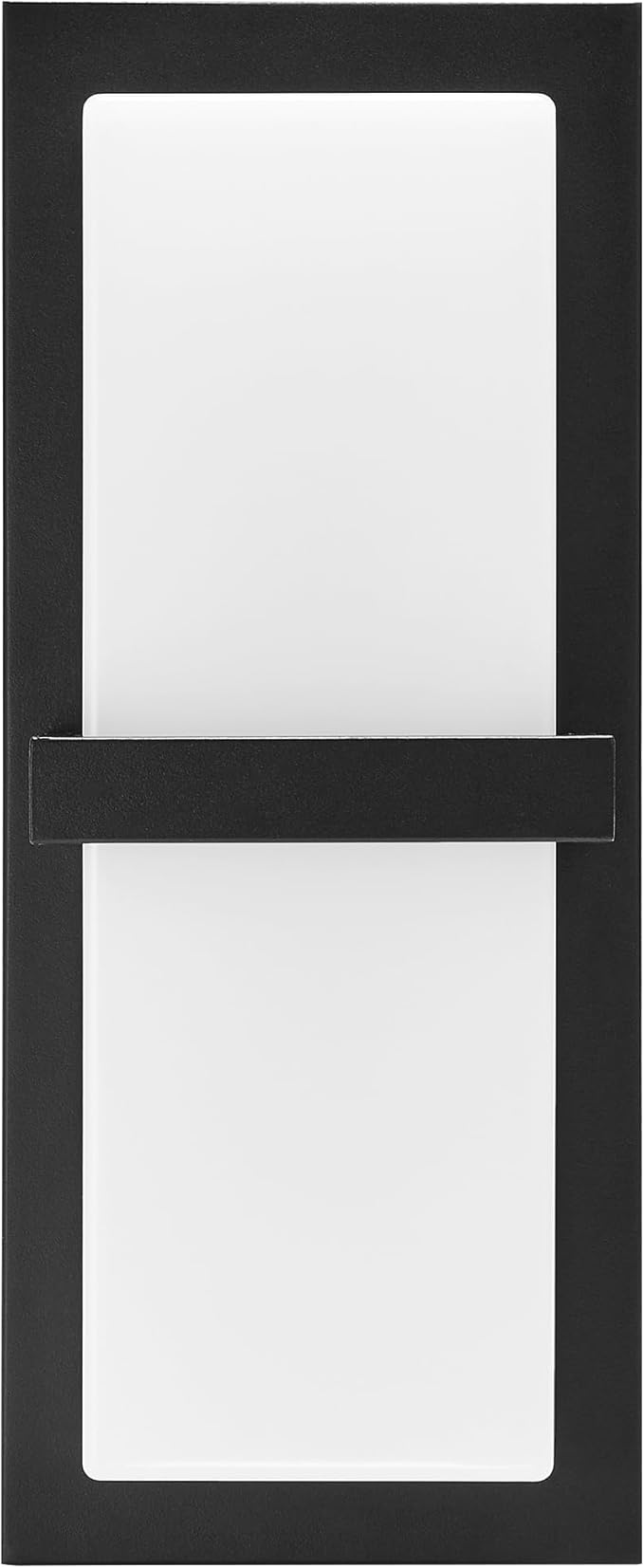 Maxxima LED Porch Lantern Outdoor Wall Light Black with Horizontal Bar &amp Frosted Lens 1000 Lumens 5 CCT 2700K/3000K/3500K/4000K/5000K Modern Exterior Patio Sconce Lantern Dimmable at 120V