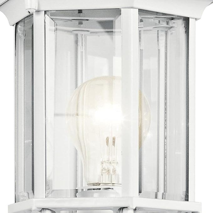 Kichler Chesapeake 17 Outdoor Wall Light in White 1-Light Exterior Porch Light Coastal Wall Sconce with Clear Beveled Glass (17 H x 6.5 W) 49255WH