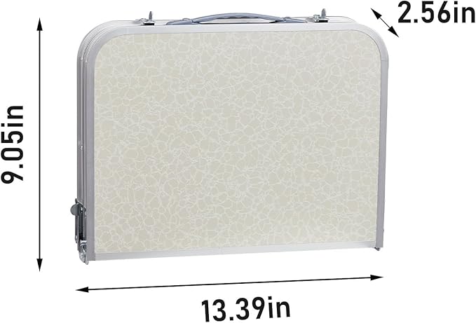 Portable Aluminum Folding Camping Table3-Height Adjustable Lightweight Outdoor Table with Mesh Storage Carry Handle for Picnic BBQ Beach Hiking (White 2ft)