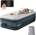 Outvita 18in Twin Air Mattress with Built-in Pump Quick Assembly Comfort Luxury Blow Up Air Bed Self-Inflation/Deflation - Breathable and Flatness-Free for Guests and Home Camping Travel