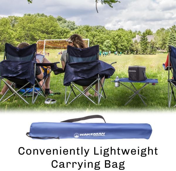 Camp Table - Outdoor Folding Table with 4 Cupholders and Carrying Bag for Camping Beach Picnic Sporting Events and More by Wakeman Outdoors | Outdoor 4 Cupholders Carrying Bag Camping Beach P