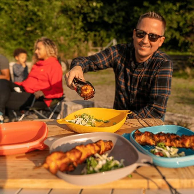UCO 6-Piece Camping Mess Kit with Bowl Plate Collapsible Cup and Switch Camping Spork