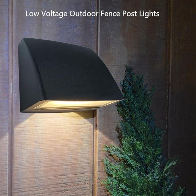 Low Voltage Landscape Lighting Deck LED LightsOutdoor Stair Light Railing Fence Post Lights Cast Aluminum 5W 12-24V Weatherproof Black Finish 4 Packs