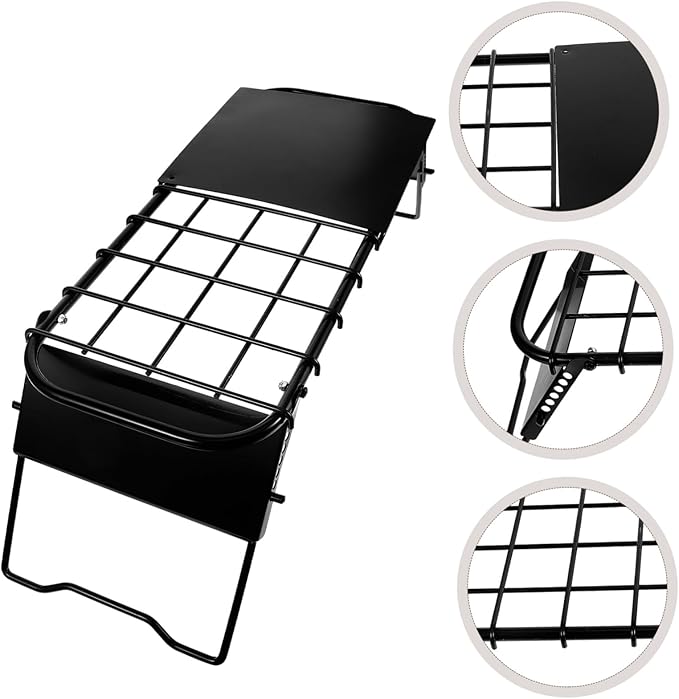 Hemoton Portable Folding Camping Table Metal Grill Table Outdoor Picnic for Patio BBQ Folding Camping Furniture