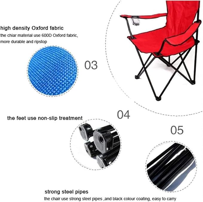 JSEIAJB Folding Chair Portable Fishing Car Supplies Stool Beach Outdoor Camping(Blue)