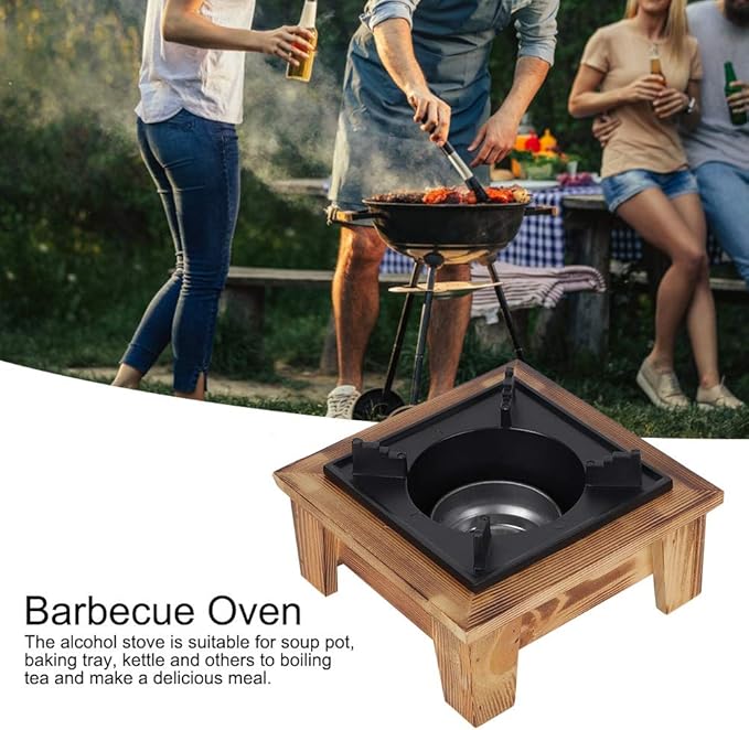 Jerliflyer Alcohol Wood StoveJapanese Portable Stove Belly Stove for Outdoor Picnic for Soup Pot Roasting Pan Kettle
