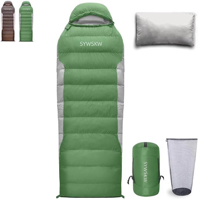 Ultralight Down Sleeping Bag with Pillow 15F 32F 45F Sleeping Bag for WomenMenYouth BackpackingHiking and Camping Outdoor with YKK Two-Way Zipper 680 FP Down